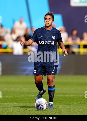 Jess carter de Chelsea pendant le match de Super League féminine de Barclays au joie Stadium, Manchester. Date de la photo : dimanche 8 octobre 2023. Banque D'Images