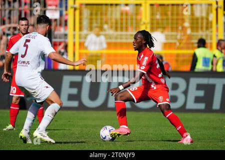 Monza, Italie. 08 octobre 2023. Warren Bondo (AC Monza) lors du championnat italien de Serie A match de football entre AC Monza et US Salernitana le 8 octobre 2023 au stade U-Power de Monza, Italie. Crédit : LucaRossini/E-Mage crédit : Luca Rossini/E-Mage/Alamy Live News crédit : Luca Rossini/E-Mage/Alamy Live News Banque D'Images