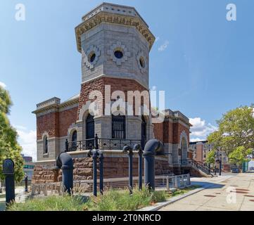 Harlem Stage at the Gatehouse occupe le monument New-yorkais converti 135th Street Gatehouse du système de l'aqueduc de Croton. Banque D'Images