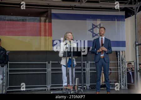 Berlin, Allemagne. 08 octobre 2023. Ambassadeur des États-Unis en Allemagne, Amy Gutmann. (Photo de Michael Kuenne/PRESSCOV/Sipa USA) crédit : SIPA USA/Alamy Live News Banque D'Images