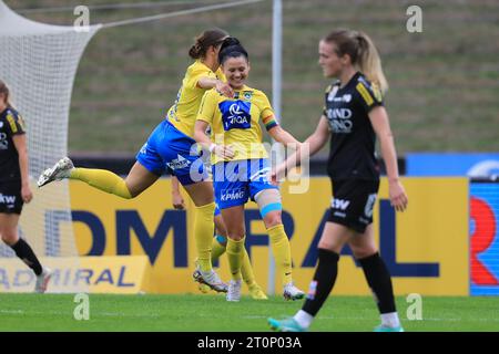 Claudia Wasser (7 First Vienna FC) réagit avec plaisir après avoir marqué un but lors du match Admiral Frauen Bundesliga First Vienna FC vs SCR Altach à Hohe Warte (Tom Seiss/ SPP) Banque D'Images