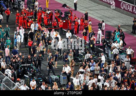 Doha, Qatar. 08 octobre 2023. Atmosphère de grille. Championnat du monde de Formule 1, Rd 18, Grand Prix du Qatar, dimanche 8 octobre 2023. Doha, Qatar. Crédit : James Moy/Alamy Live News Banque D'Images