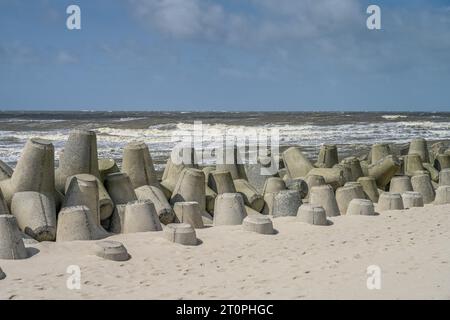 Tetrapoden, Wellenbrecher an der Hörnum-Odde, Hörnum, Sylt, Schleswig-Holstein, Deutschland Banque D'Images