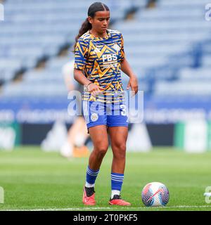 Leicester, Royaume-Uni. 08 octobre 2023. Ava Baker de Leicester photographiée lors du match de FA Women's Super League entre Leicester City Women et Everton Women au King Power Stadium, Leicester, Angleterre, le 8 octobre 2023. Photo de Stuart Leggett. Usage éditorial uniquement, licence requise pour un usage commercial. Aucune utilisation dans les Paris, les jeux ou les publications d'un seul club/ligue/joueur. Crédit : UK Sports pics Ltd/Alamy Live News Banque D'Images