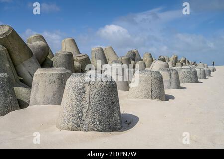 Tetrapoden, Wellenbrecher an der Hörnum-Odde, Hörnum, Sylt, Schleswig-Holstein, Deutschland *** Tetrapods, brise-lames à Hörnum Odde, Hörnum, Sylt, Schleswig Holstein, Allemagne crédit : Imago/Alamy Live News Banque D'Images