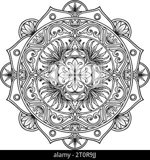 Élégante Weed lotus mandala ornemental fleurit illustrations vectorielles pour votre logo de travail, t-shirt de marchandises, autocollants et dessins d'étiquettes, poste Illustration de Vecteur