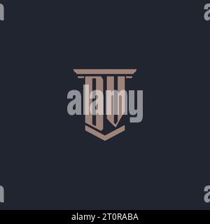 Logo monogramme initial DV avec conception de style pilier Illustration de Vecteur