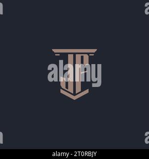 Logo monogramme initial JF avec conception de style pilier Illustration de Vecteur
