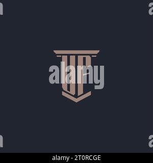 Logo monogramme initial UF avec conception de style pilier Illustration de Vecteur