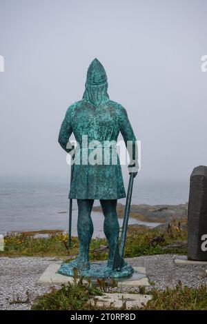 Statue de Leif Erikson à Hay Cove à Saint Lunaire-Griquet, Terre-Neuve-et-Labrador, Canada Banque D'Images