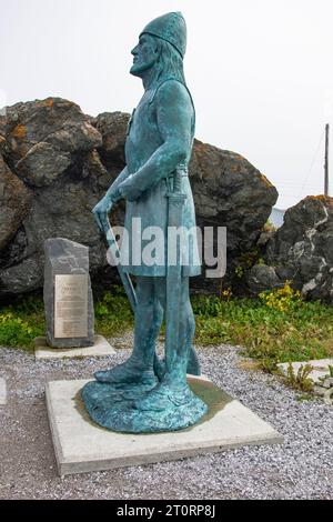 Statue de Leif Erikson à Hay Cove à Saint Lunaire-Griquet, Terre-Neuve-et-Labrador, Canada Banque D'Images