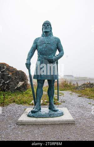 Statue de Leif Erikson à Hay Cove à Saint Lunaire-Griquet, Terre-Neuve-et-Labrador, Canada Banque D'Images