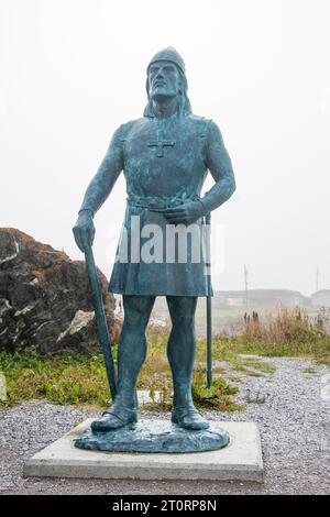 Statue de Leif Erikson à Hay Cove à Saint Lunaire-Griquet, Terre-Neuve-et-Labrador, Canada Banque D'Images