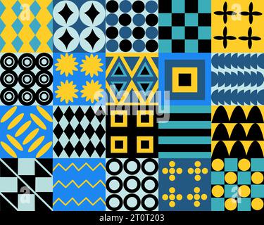 Collection Brutalism modèles vectoriels abstraits avec des formes géométriques simples et des formes. Illustration de Vecteur