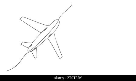 Dessin d'une ligne d'avion isolé sur fond blanc Illustration de Vecteur
