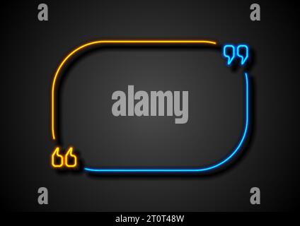 Citation bulle de discours abstrait de cadre de néon laser. Conception vectorielle Illustration de Vecteur