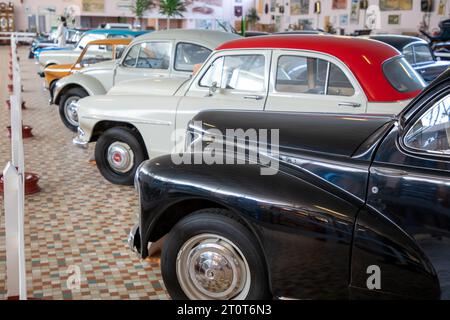 Talmont , France - 09 28 2023 : Peugeot 203 volkswagen et simca aronde cinquante voiture rétro vintage véhicule français dans le musée à talmont vendée france Banque D'Images