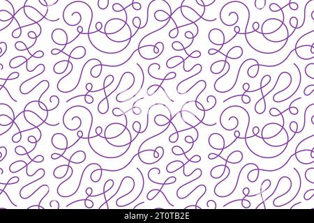 Naïf mignon motif sans couture Squiggle. Imprimé dessin créatif violet abstrait de style doodle pour les enfants. design tendance avec des formes basiques. Mini créatif Illustration de Vecteur