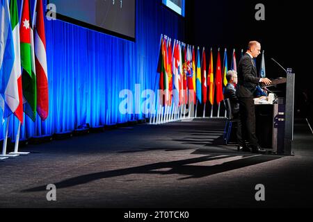 Michal Szczerba, Président par intérim de l'Assemblée parlementaire de l'OTAN à l'Assemblée parlementaire de l'OTAN à Copenhague, Danemark, le lundi 9 octobre 2023 Banque D'Images