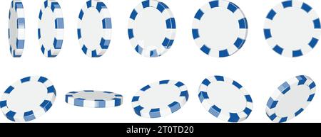 Illustration de jetons de poker sous différents angles (jetons de casino) Illustration de Vecteur