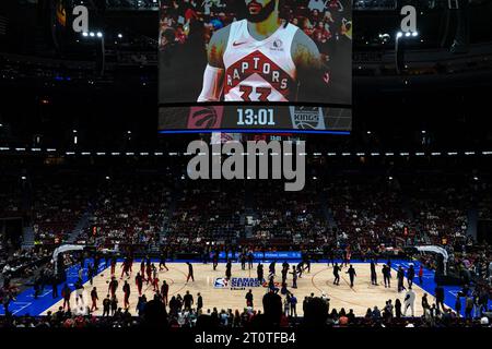 Vancouver, Canada. 08 octobre 2023. Vancouver, Colombie-Britannique, Canada, 8 octobre 2023 : Aperçu du terrain avant le match de pré-saison de la National Basketball Association entre les Raptors de Toronto et les Kings de Sacramento à Rogers Arena à Vancouver, Colombie-Britannique, Canada (USAGE ÉDITORIAL SEULEMENT). (Amy elle/SPP) crédit : SPP Sport Press photo. /Alamy Live News Banque D'Images