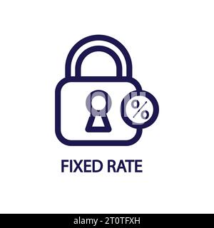 Icône de taux fixe , icône d'entreprise Illustration de Vecteur