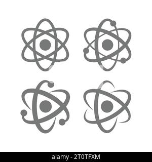 Icône vecteur atome. Symbole de molécule de science et de physique. Illustration de Vecteur