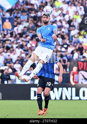 Rome. 08 octobre 2023. Valentin Castellanos (avant) participe à un match de Serie A entre Lazio et Atalanta à Rome, Italie, le 08 octobre 2023. Crédit : Alberto Lingria/Xinhua/Alamy Live News Banque D'Images