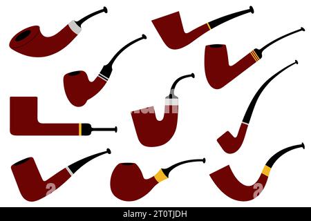 Illustration de différents tuyaux de fumée isolés sur blanc Illustration de Vecteur