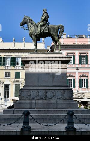 Gênes, place Pertini. Monument à Garibaldi Banque D'Images