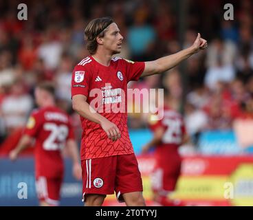 Danilo Orsi de Crawley Town a eu lieu lors du match EFL League Two entre Crawley Town et Wrexham au Broadfield Stadium de Crawley. 7 octobre 2023 Banque D'Images