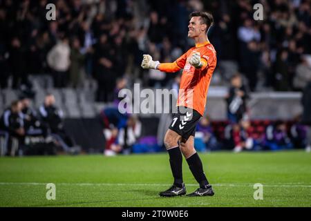 Aarhus, Danemark. 08 octobre 2023. Le gardien de but Jesper Hansen (1) de l'AGF vu lors du match 3F Superliga entre Aarhus GF et le FC Copenhague au Ceres Park à Aarhus. (Crédit photo : Gonzales photo/Alamy Live News Banque D'Images