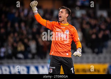 Aarhus, Danemark. 08 octobre 2023. Le gardien de but Jesper Hansen (1) de l'AGF vu lors du match 3F Superliga entre Aarhus GF et le FC Copenhague au Ceres Park à Aarhus. (Crédit photo : Gonzales photo/Alamy Live News Banque D'Images