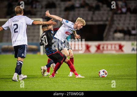 Aarhus, Danemark. 08 octobre 2023. Tobias Molgaard (14) d'AGF vu lors du match 3F Superliga entre Aarhus GF et le FC Copenhague au Ceres Park à Aarhus. (Crédit photo : Gonzales photo/Alamy Live News Banque D'Images