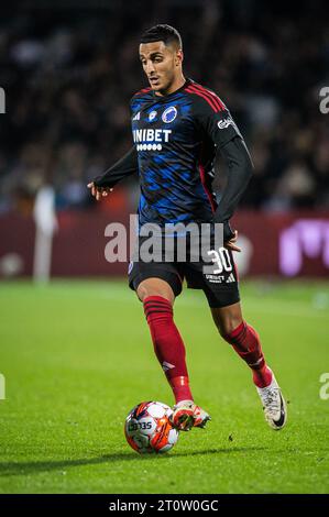 Aarhus, Danemark. 08 octobre 2023. Elias Achouri (30) du FC Copenhagen vu lors du match 3F Superliga entre Aarhus GF et le FC Copenhagen au Ceres Park à Aarhus. (Crédit photo : Gonzales photo/Alamy Live News Banque D'Images