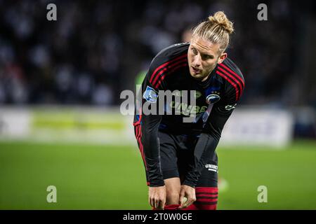 Aarhus, Danemark. 08 octobre 2023. Christian Sorensen du FC Copenhagen vu lors du match 3F Superliga entre Aarhus GF et le FC Copenhagen au Ceres Park à Aarhus. (Crédit photo : Gonzales photo/Alamy Live News Banque D'Images