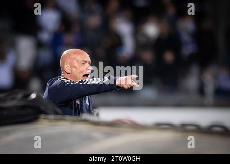 Aarhus, Danemark. 08 octobre 2023. L'entraîneur-chef Uwe Rösler de l'AGF vu lors du match 3F Superliga entre Aarhus GF et le FC Copenhague au Ceres Park à Aarhus. (Crédit photo : Gonzales photo/Alamy Live News Banque D'Images