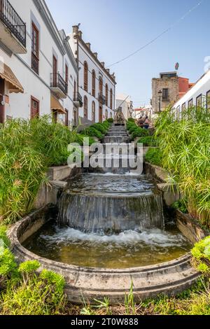 Célèbre rue Paseo de Canarias dans la ville de Firgas, Gran Canaria, Îles Canaries, Espagne Banque D'Images