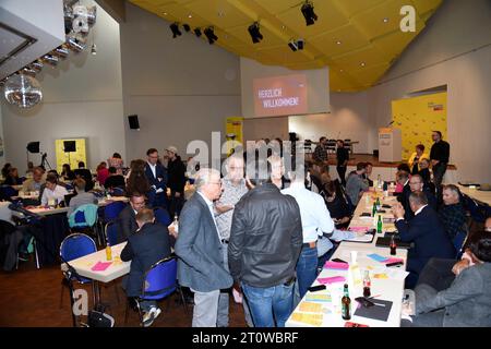 Der Landesparteitag der FDP, fotografiert am Samstag 07.10.2023 à Püttlingen. *** La conférence du FDP, photographiée samedi 07 10 2023 à Püttlingen BUB crédit : Imago/Alamy Live News Banque D'Images