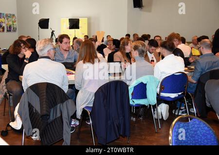 Der Landesparteitag der FDP, fotografiert am Samstag 07.10.2023 à Püttlingen. *** La conférence du FDP, photographiée samedi 07 10 2023 à Püttlingen BUB crédit : Imago/Alamy Live News Banque D'Images