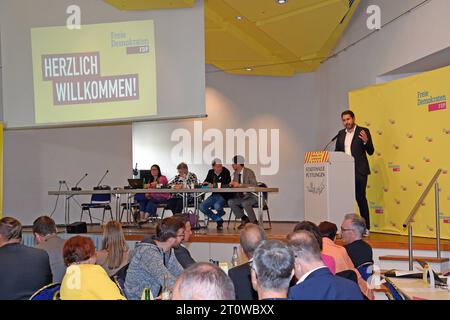 Der Landesparteitag der FDP, fotografiert am Samstag 07.10.2023 à Püttlingen. *** La conférence du FDP, photographiée samedi 07 10 2023 à Püttlingen BUB crédit : Imago/Alamy Live News Banque D'Images