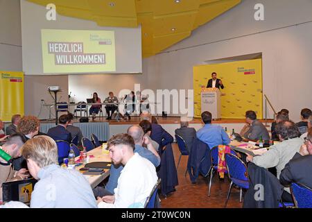 Der Landesparteitag der FDP, fotografiert am Samstag 07.10.2023 à Püttlingen. *** La conférence du FDP, photographiée samedi 07 10 2023 à Püttlingen BUB crédit : Imago/Alamy Live News Banque D'Images