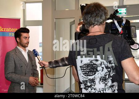 Der Landesparteitag der FDP, fotografiert am Samstag 07.10.2023 à Püttlingen. *** La conférence du FDP, photographiée samedi 07 10 2023 à Püttlingen BUB crédit : Imago/Alamy Live News Banque D'Images