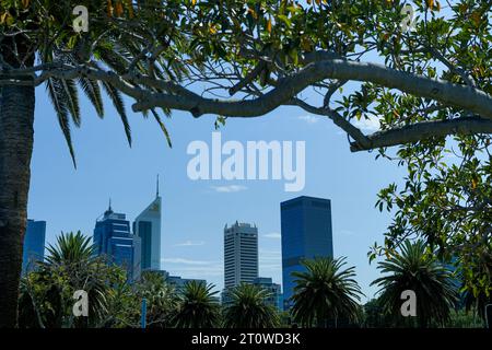 Vue sur le quartier central des affaires de Perth, Australie occidentale Banque D'Images