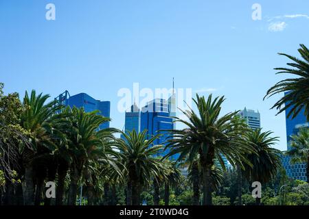 Vue sur le quartier central des affaires de Perth, Australie occidentale Banque D'Images