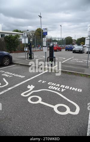 Voiture électrique Point de recharge Banque D'Images