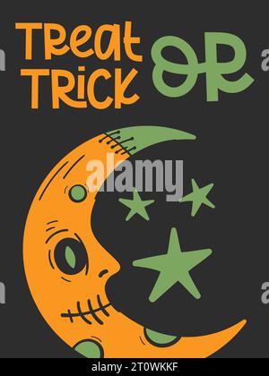 Affiche de fête d'Halloween heureuse et conception de carte d'invitation Illustration de Vecteur