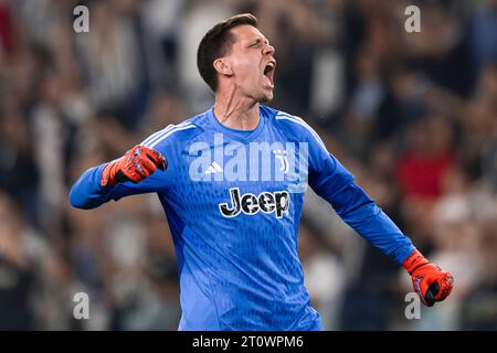 Wojciech Szczesny de la Juventus FC célèbre lors du match de football Serie A entre la Juventus FC et le Torino FC. Banque D'Images