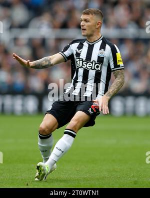 Le Kieran Trippier de Newcastle United réagit lors du match de Premier League à St. James' Park, Newcastle. Date de la photo : Samedi 30 septembre 2023. Banque D'Images