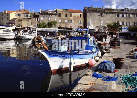 Port de pêche de Saint-Florent situé à Nebbio. Cap Corse, Corse, France Banque D'Images